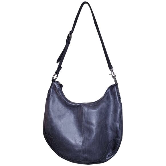 FRYE XL HOBO BOHO Gray Leather Shoulder Bag Long Strap w/ Dustcover in VGUC - Picture 1 of 16